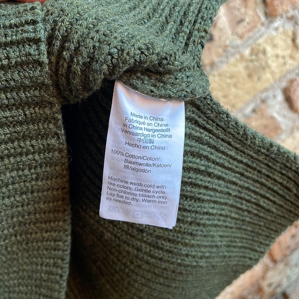 J Crew Mercantile green chunky sweater size small - Picture 3 of 3